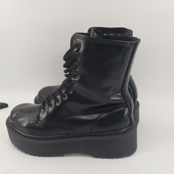 Jeffrey Campbell Sopas Lugged Platform Combat Boots Black Leather Size 6.5 - Picture 6 of 10